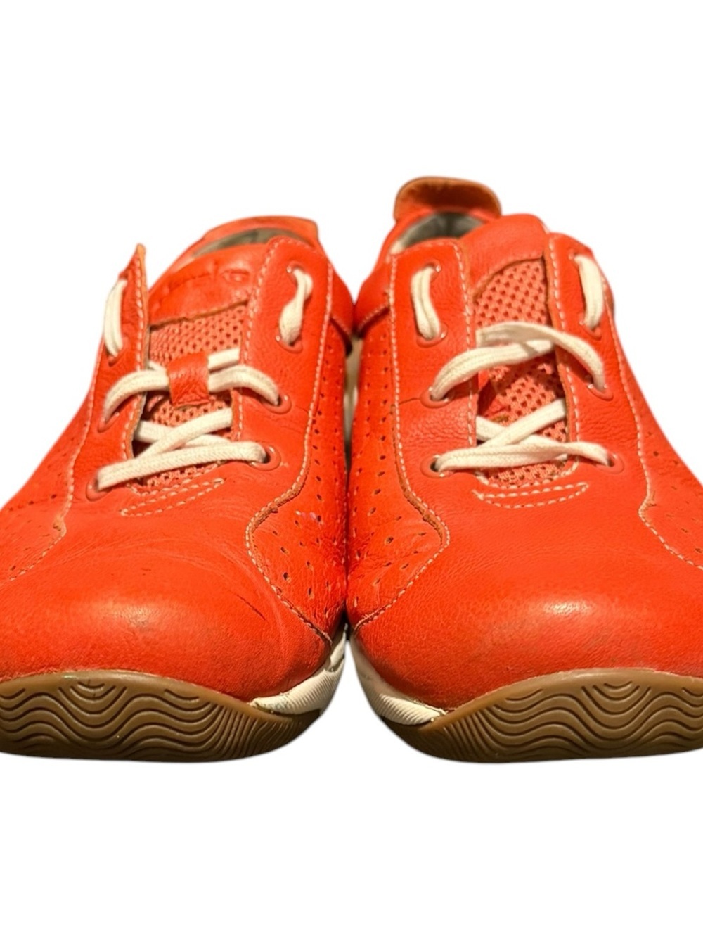 Dansko Hillary Orange Leather Lace Up Sneakers Women's Size 39 EU / 8-8.5 US - Picture 3 of 9